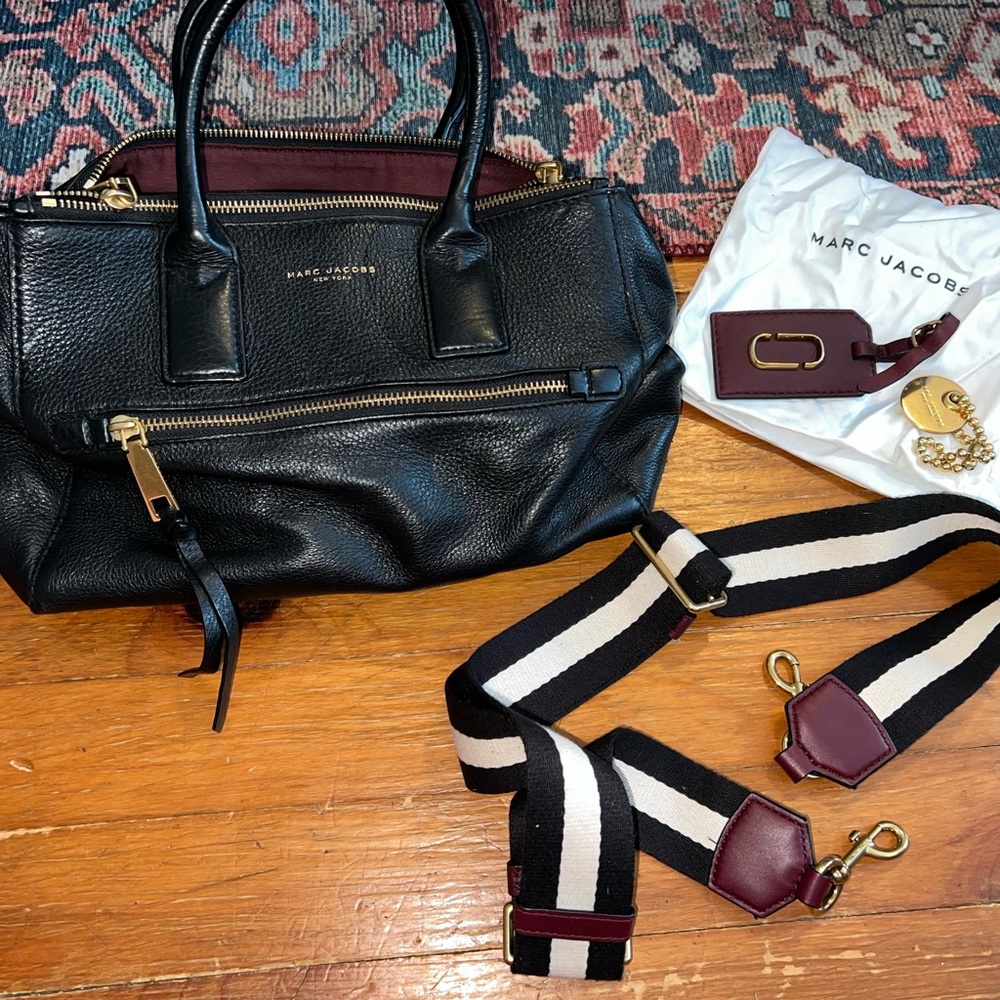 Marc Jacobs black genuine leather bag with gold hardware